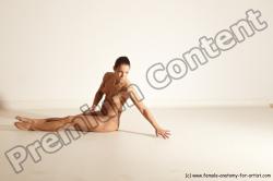 Underwear Gymnastic poses Woman White Moving poses Athletic medium brown Dynamic poses Academic